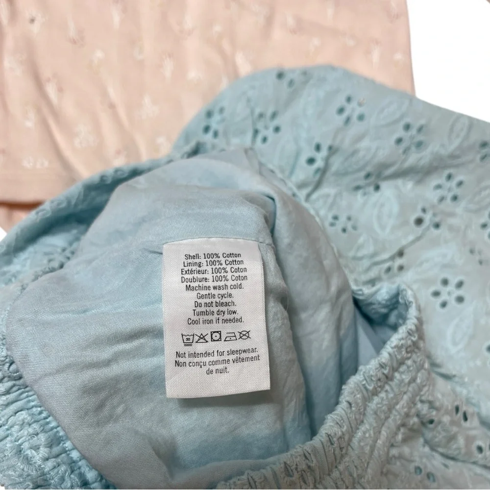 Pink and Blue Eyelet Dress Set size 12 months - Picture 3 of 9